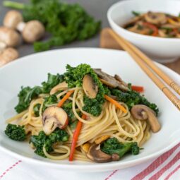 Ginger Noodles with Kale & Shiitakes Recipe