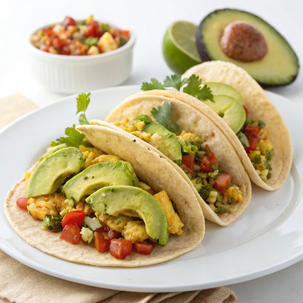 Avocado Tomatillo Breakfast Tacos