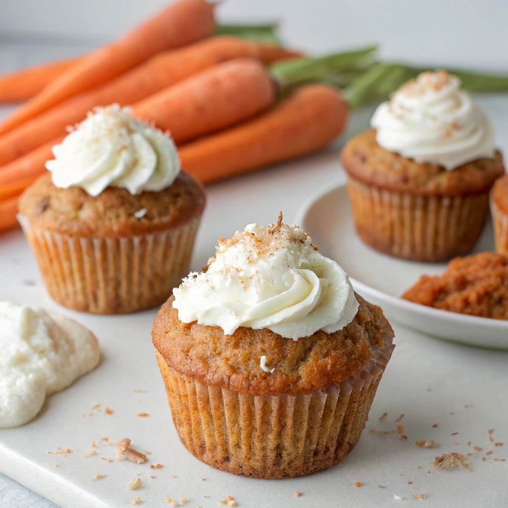 Carrot Muffins with Coconut Whip