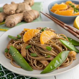 Ginger Citrus Soba & Snow Peas