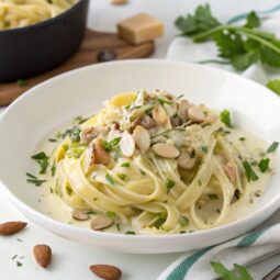 Creamy Leek & Almond Pasta