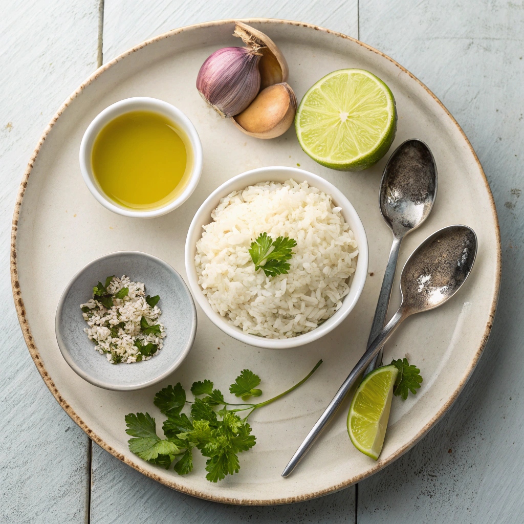 Ingredients for Cilantro Lime Rice