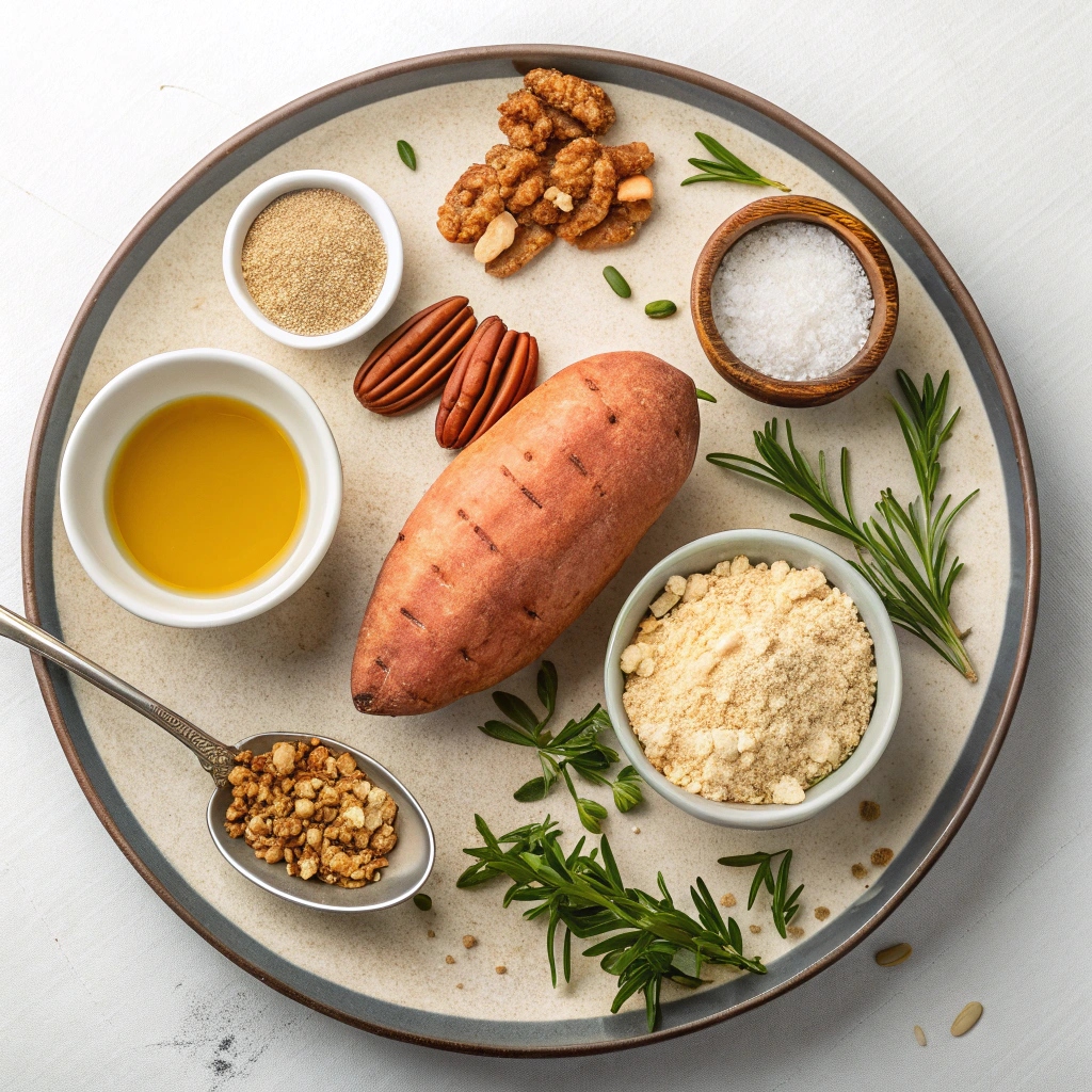 Ingredients for Sweet Potato Casserole with Crumble Topping