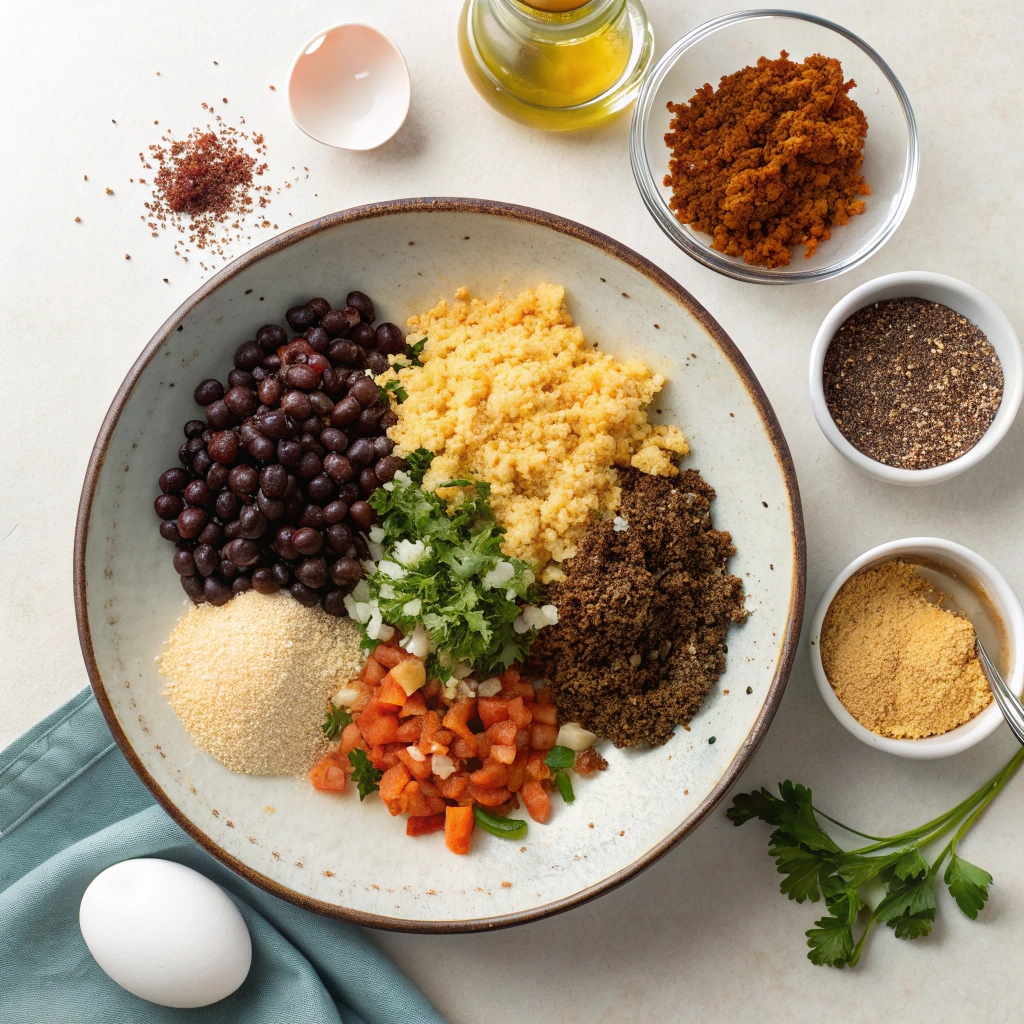 Ingredients for Easy Black Bean Burgers