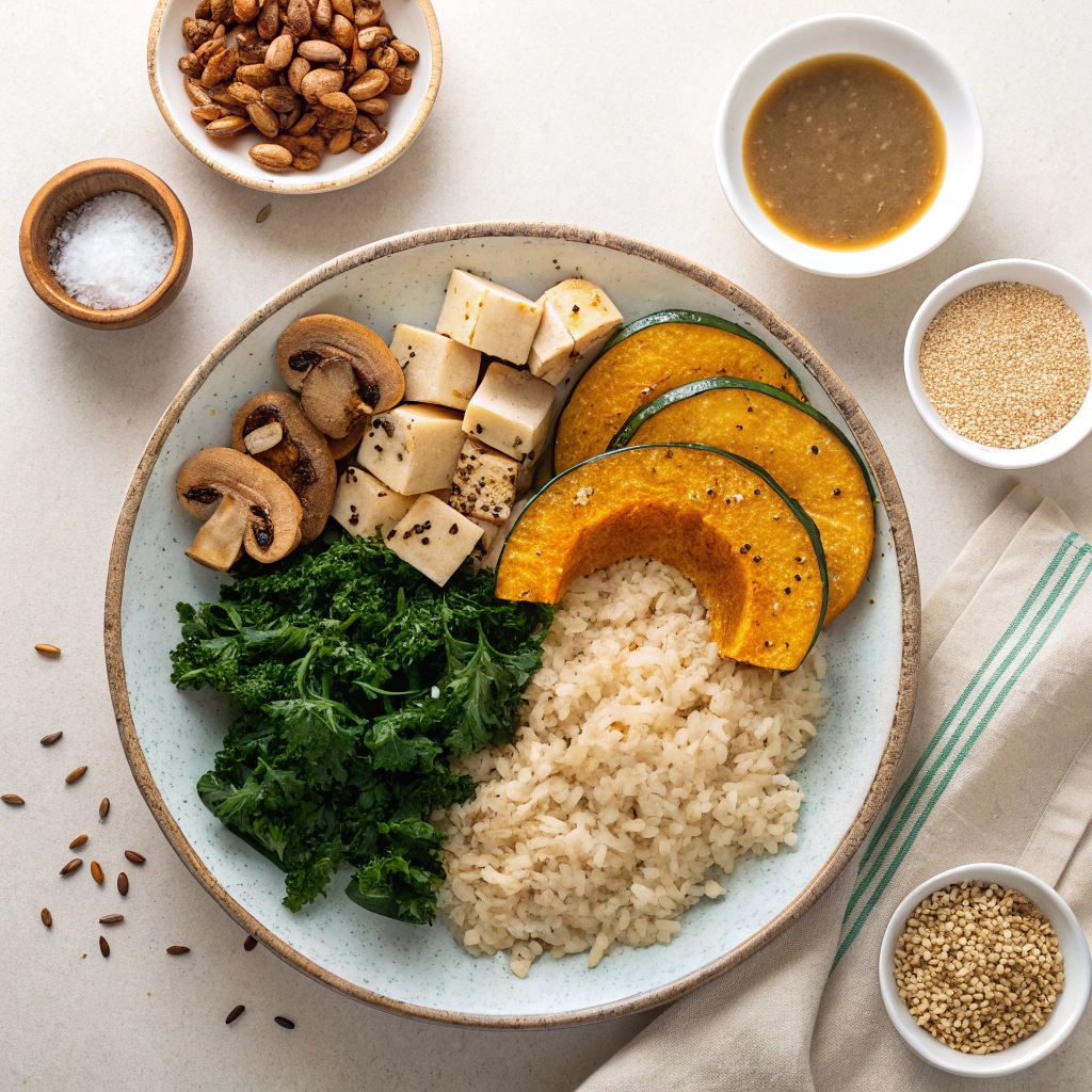 Ingredients for Delicata Squash Veggie Bowl
