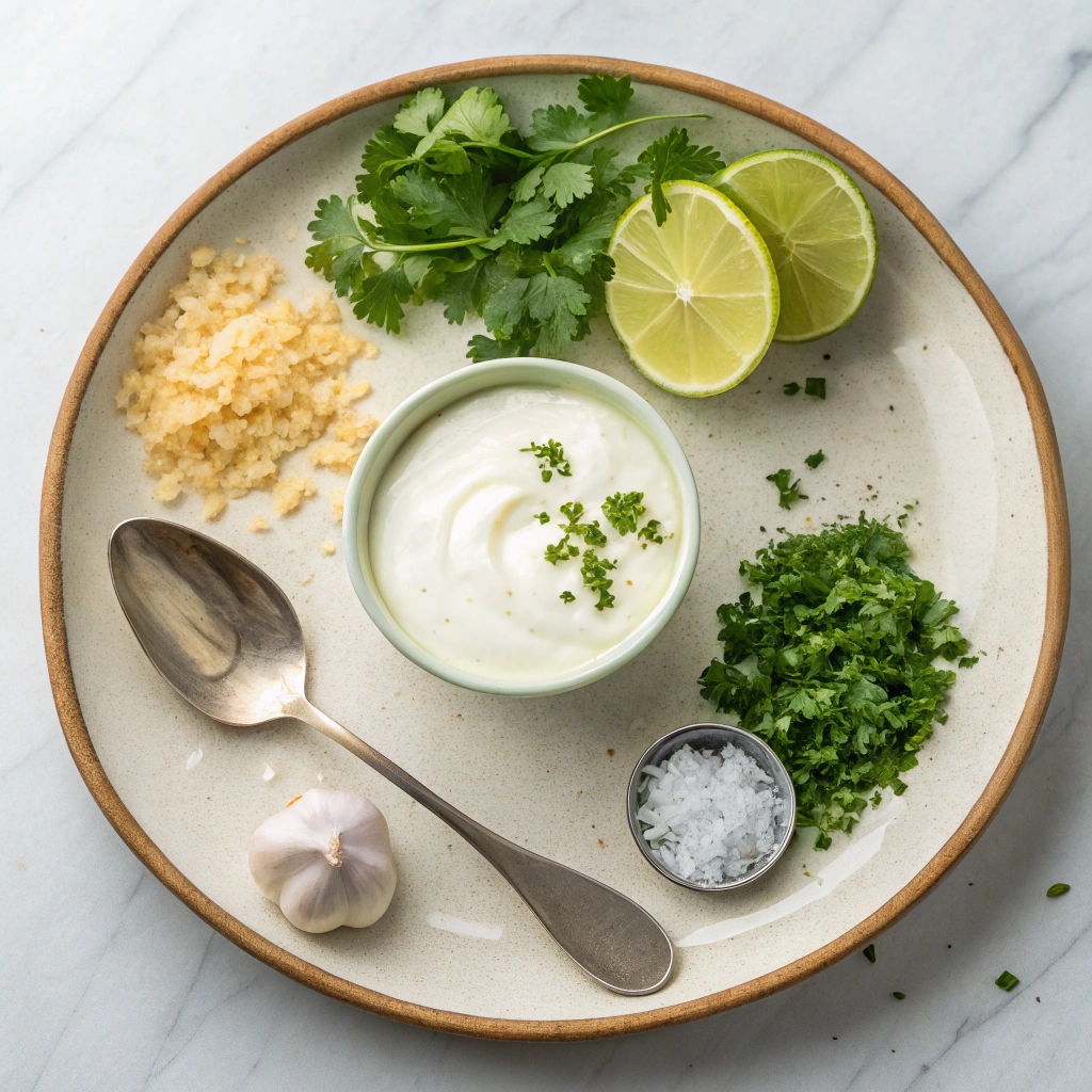 Ingredients for Cilantro Lime Crema