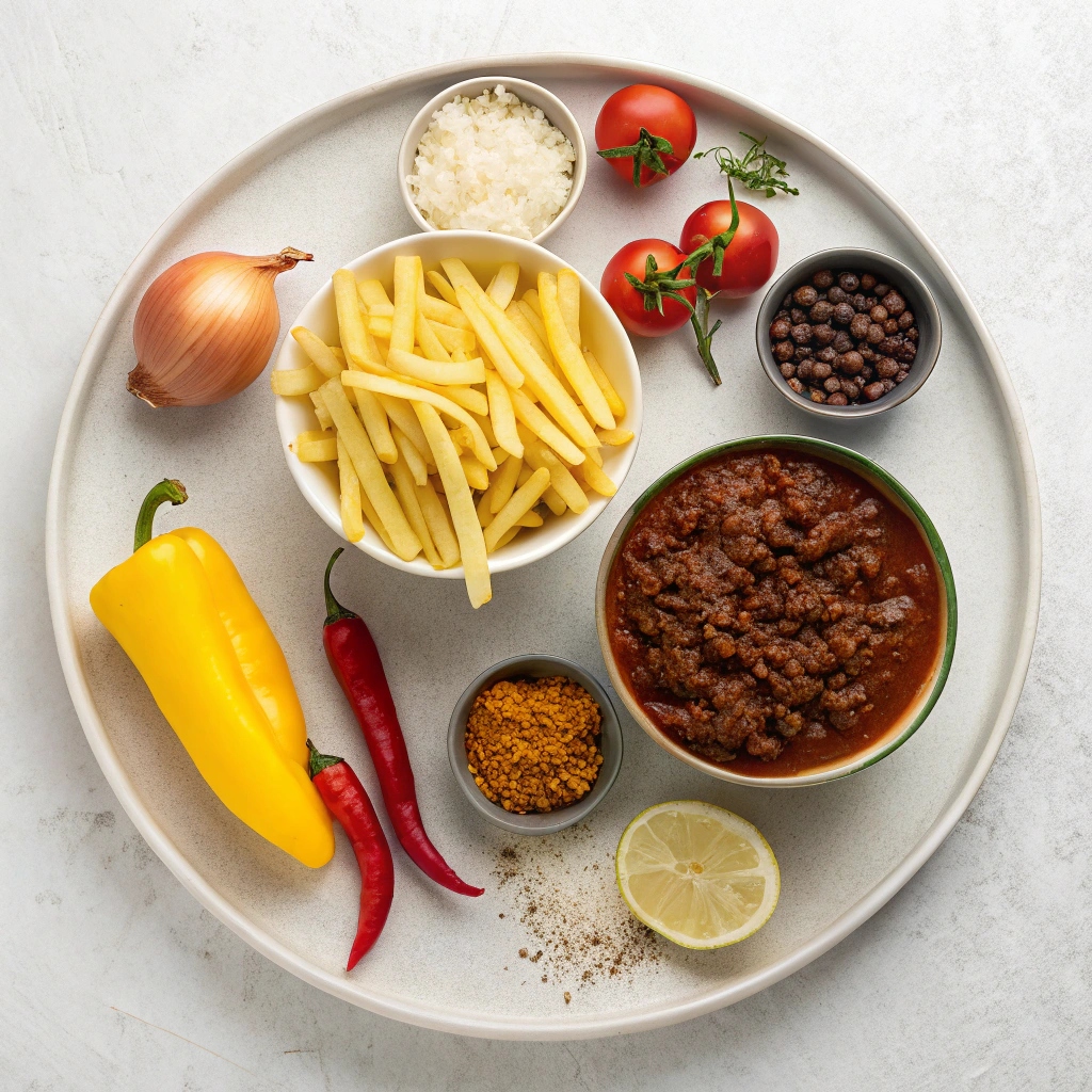 Ingredients for Chili Cheese Fries