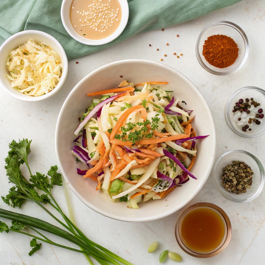 Ingredients for Easy Vegan Coleslaw