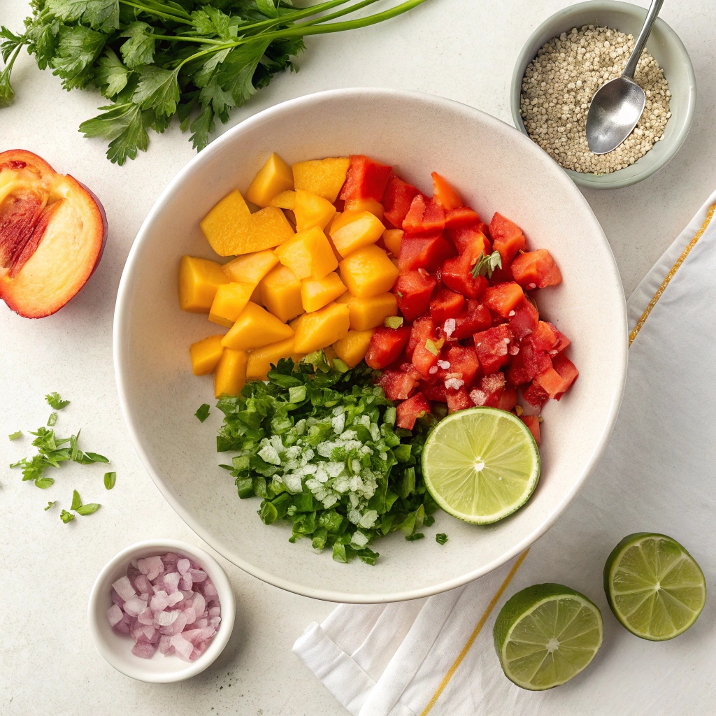 Fresh & Flavorful Peach Salsa Ingredients