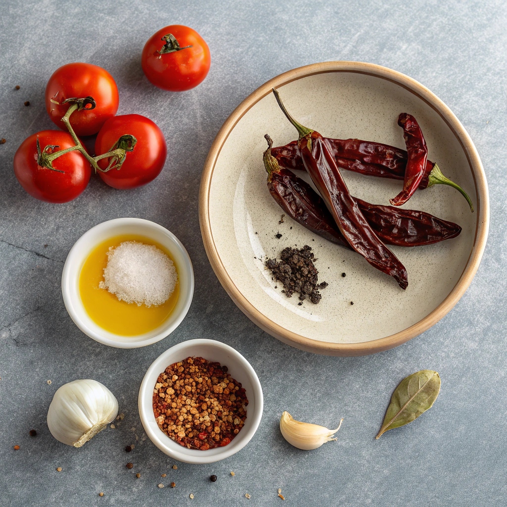 Dried Chile Salsa Ingredients