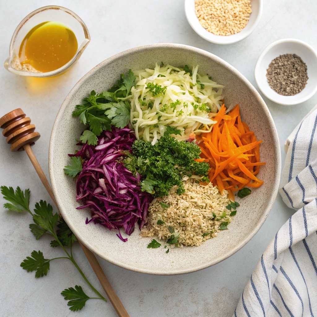 Fresh & Tangy Vinegar Coleslaw Ingredients