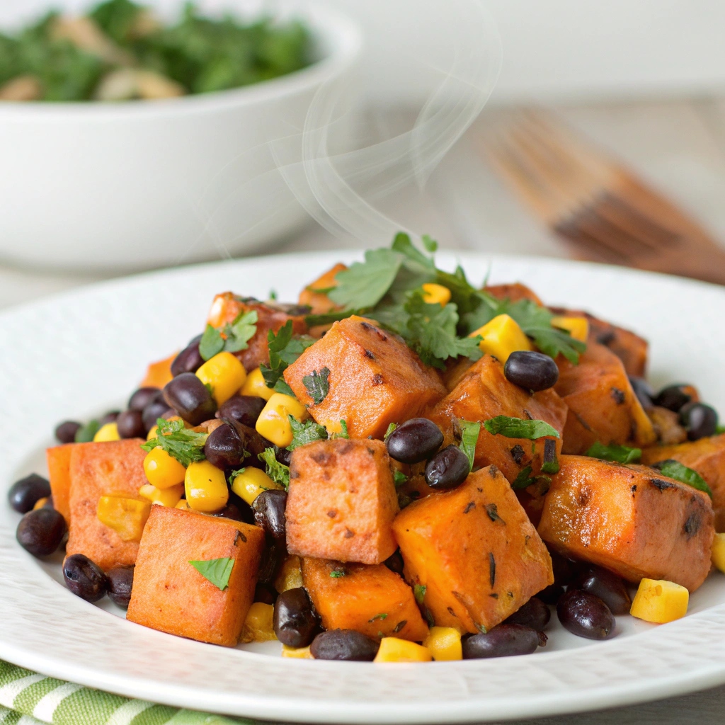 Smoky Sweet Potatoes with Black Beans & Corn Recipe