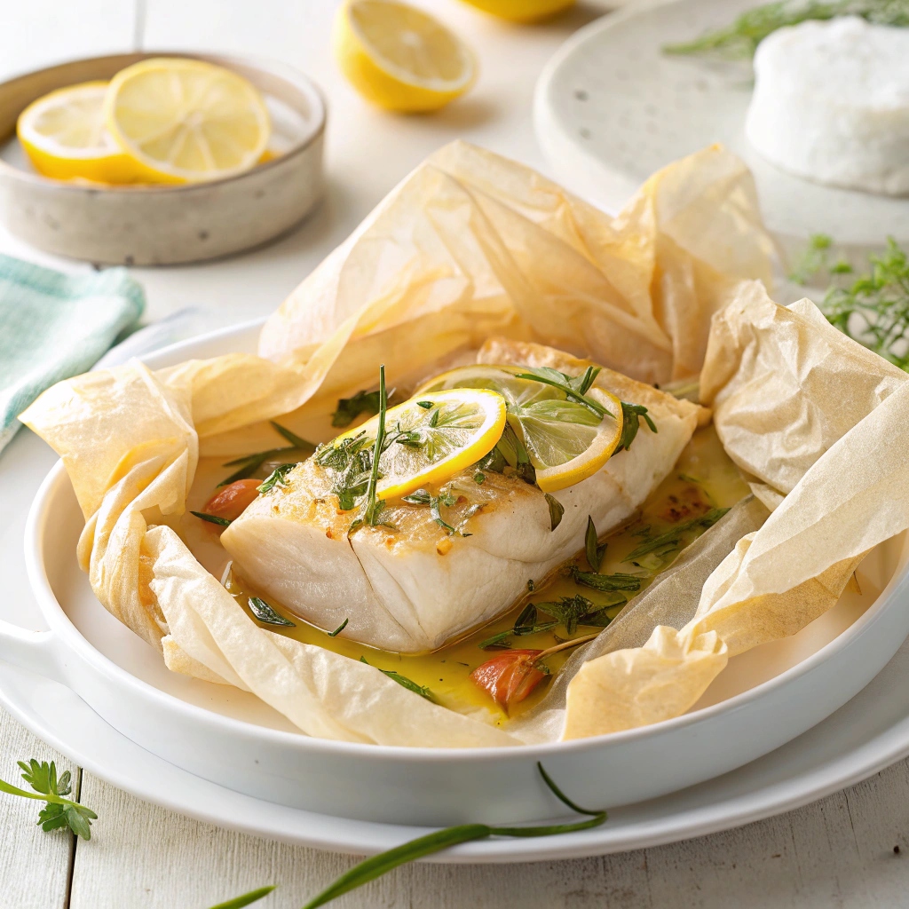 Miso-citrus Cod en Papillote