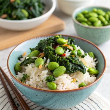 Coconut Rice with Kale & Edamame