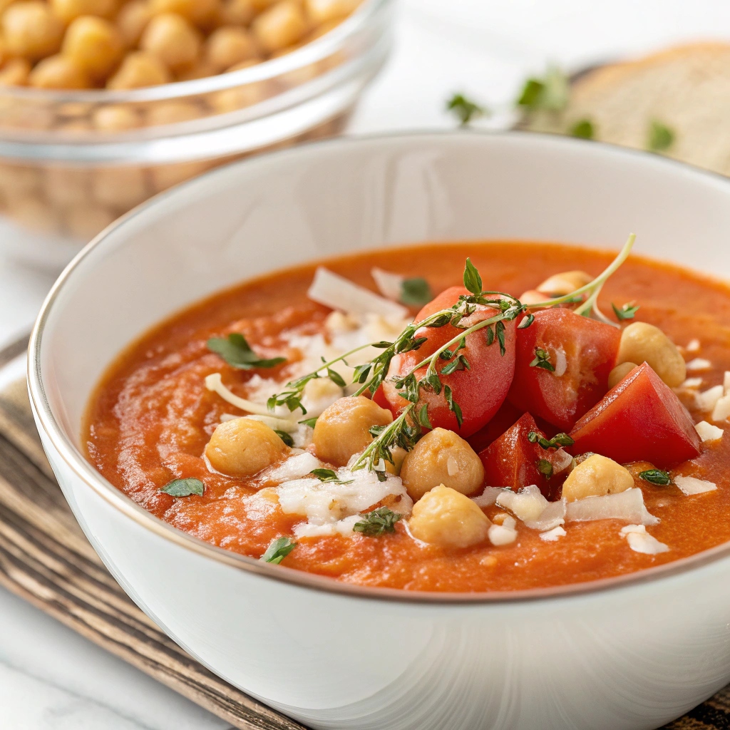 Tomato, Chickpea & Coconut Soup
