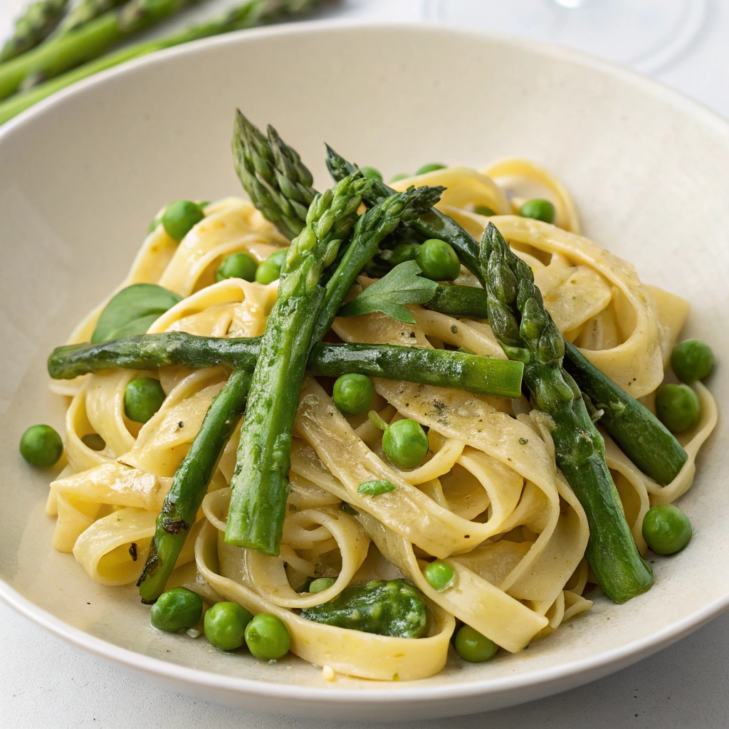 Tagliatelle with Asparagus & Peas Recipe