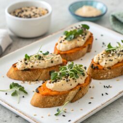 Sweet Potato Tahini Crostini
