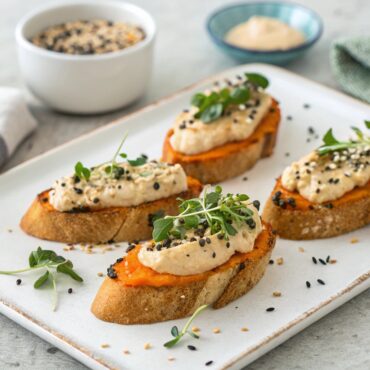 Sweet Potato Tahini Crostini