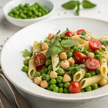 Pea & Chickpea Pasta Salad