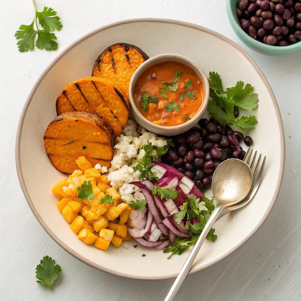 Ingredients for Smoky Sweet Potatoes with Black Beans & Corn