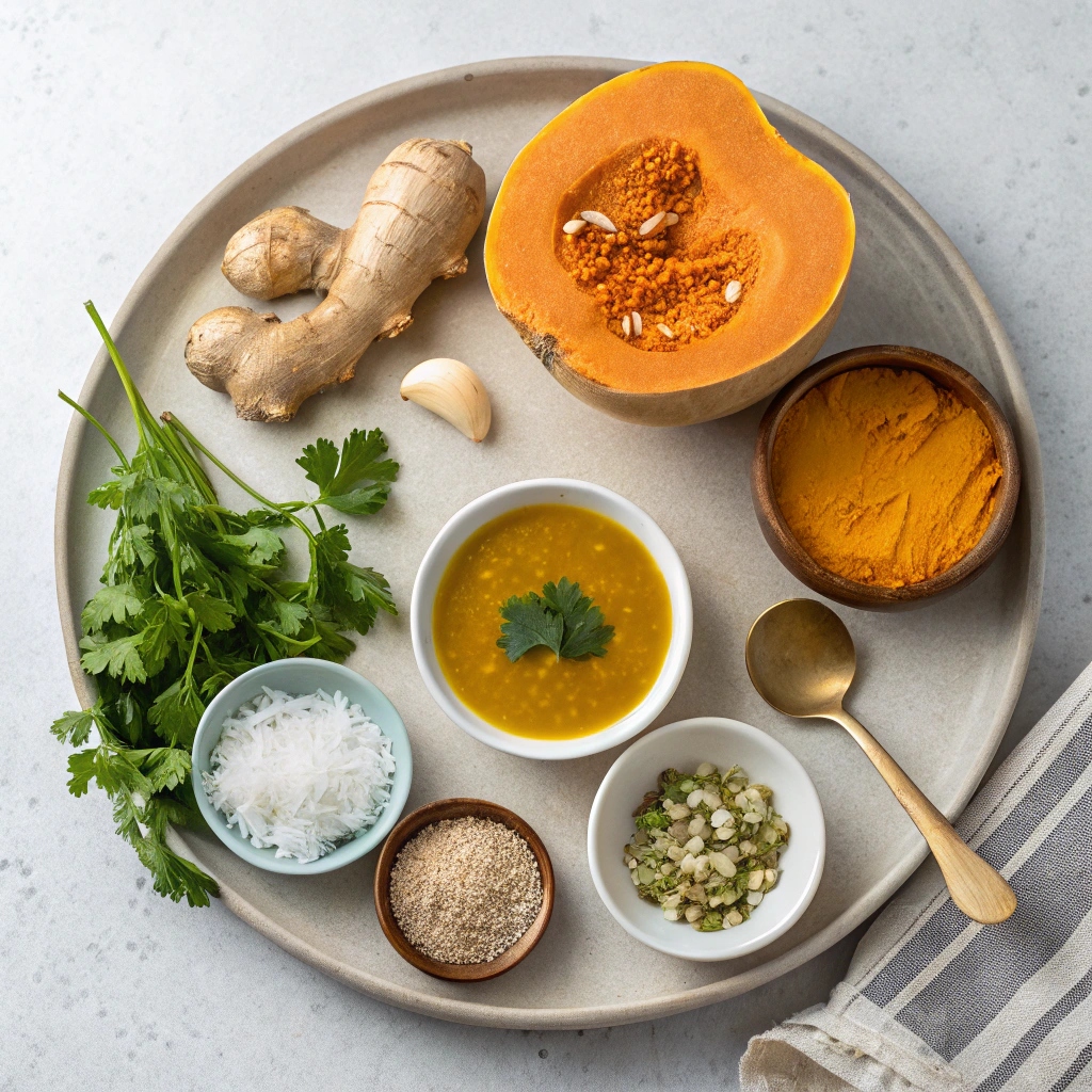 Ingredients for Creamy Pumpkin Soup