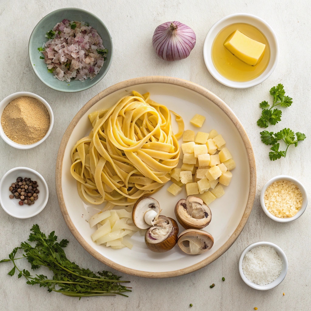 Ingredients for Mushroom Pasta