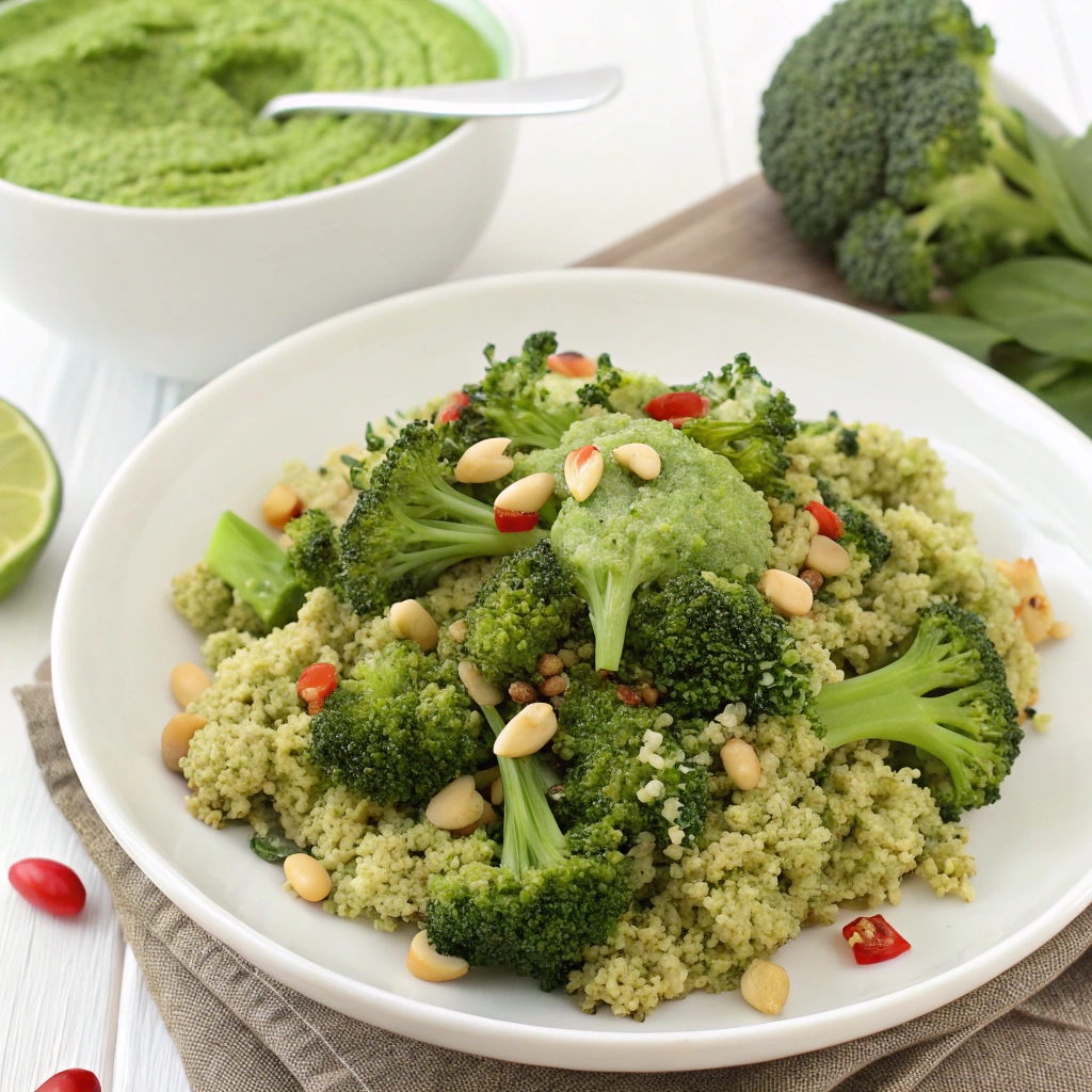 Broccoli Pesto Quinoa Salad