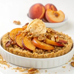Grilled Peach & Walnut Crumble