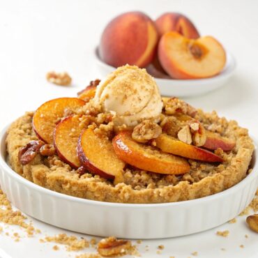 Grilled Peach & Walnut Crumble