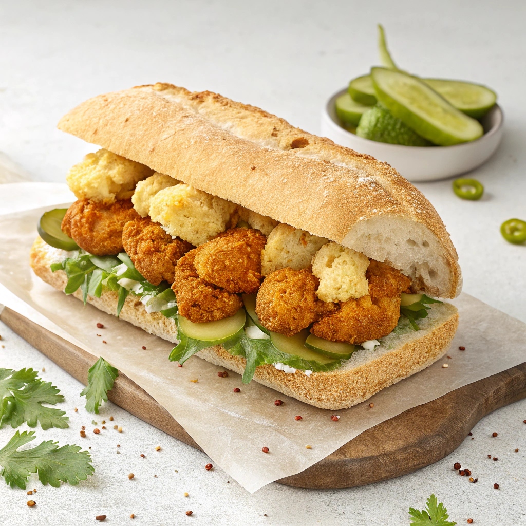 Crispy Cauliflower Po’ Boy Sandwich