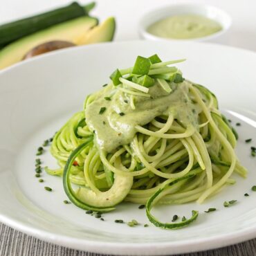 Zucchini Noodles & Avocado-Miso Sauce Recipe