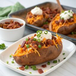 Healthy Loaded Sweet Potatoes