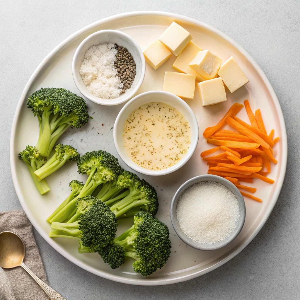 Ingredients for Broccoli Cheddar Soup