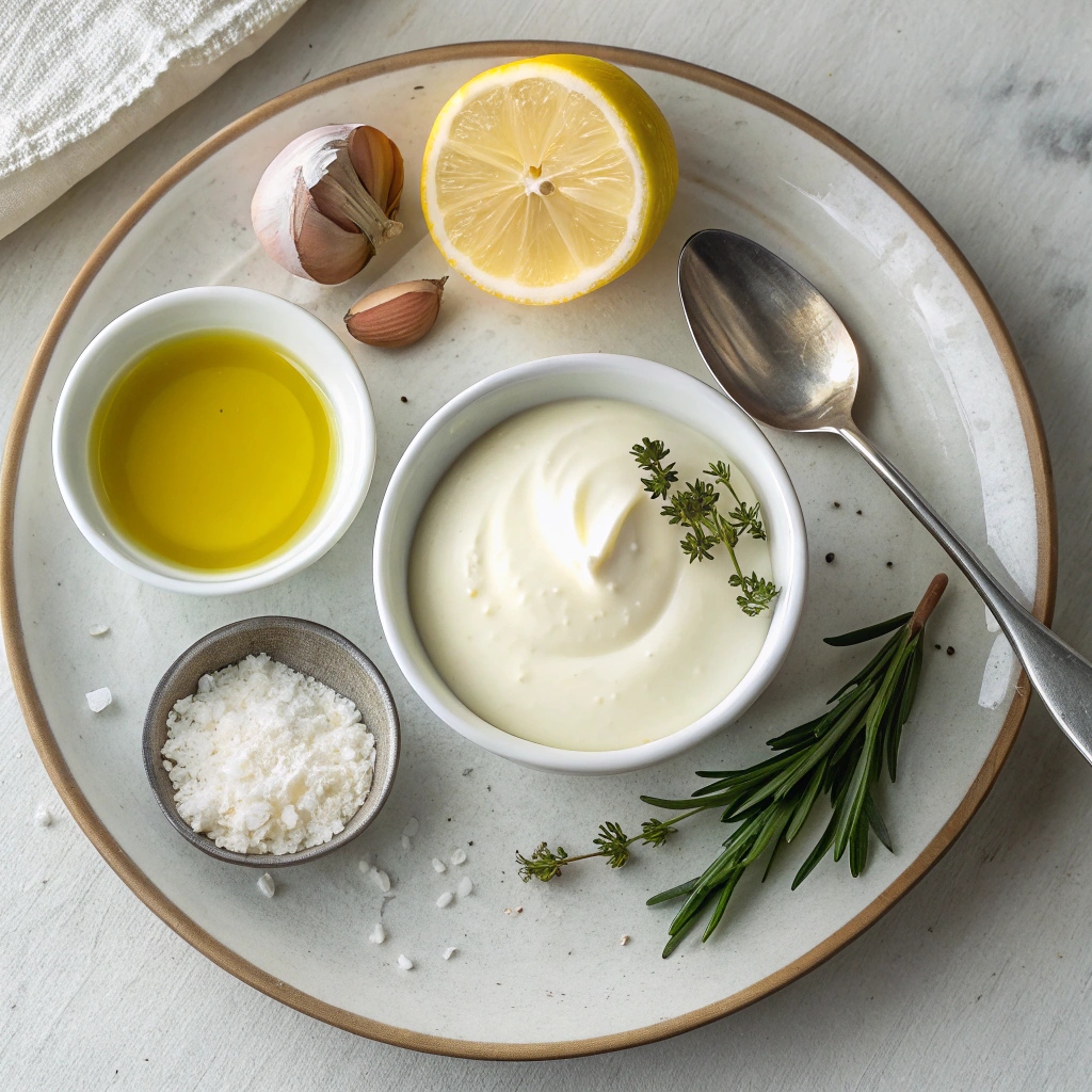 Ingredients for Garlic Yogurt Sauce