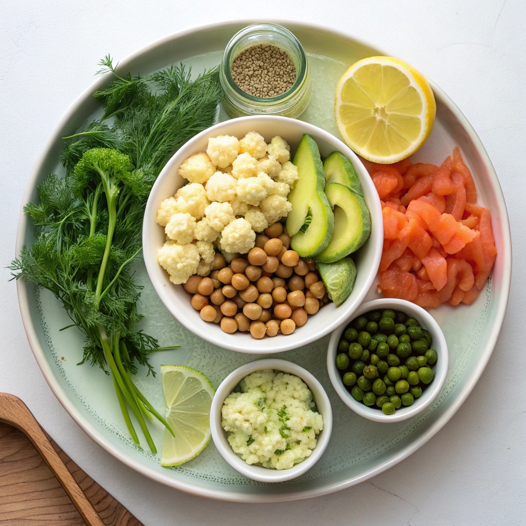 Romanesco & Chickpea Salad Ingredients