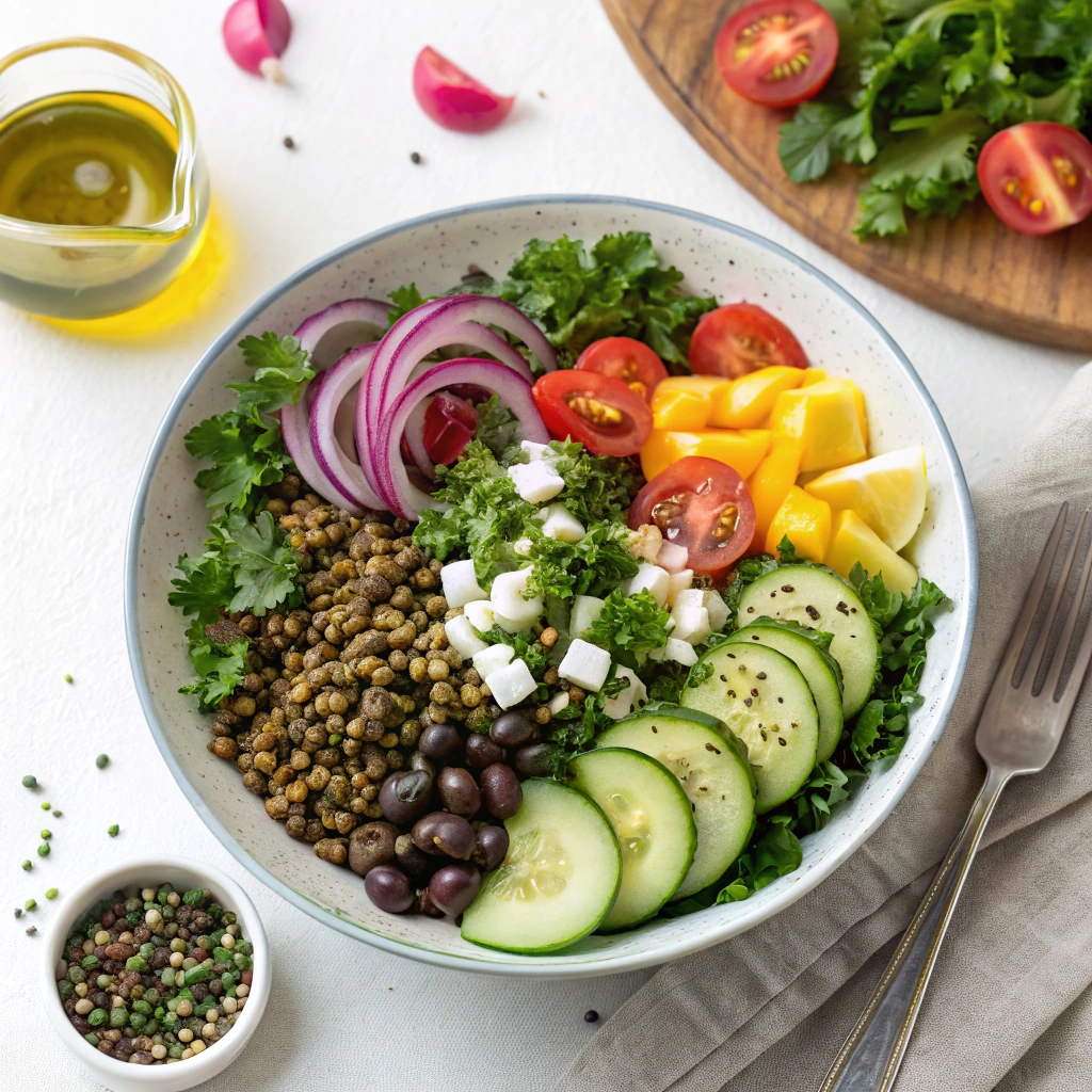 Fresh & Flavorful Lentil Salad Ingredients