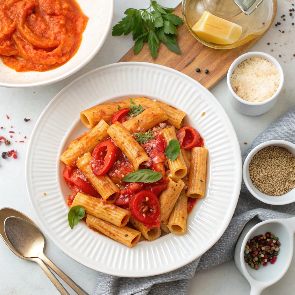 Ingredients for Roasted Red Pepper Pasta