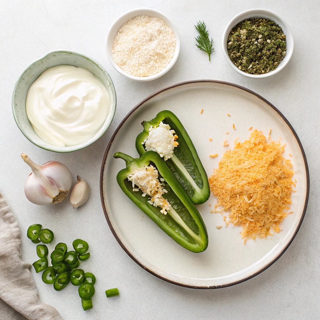 Ingredients for Spicy Roasted Jalapeño Dip