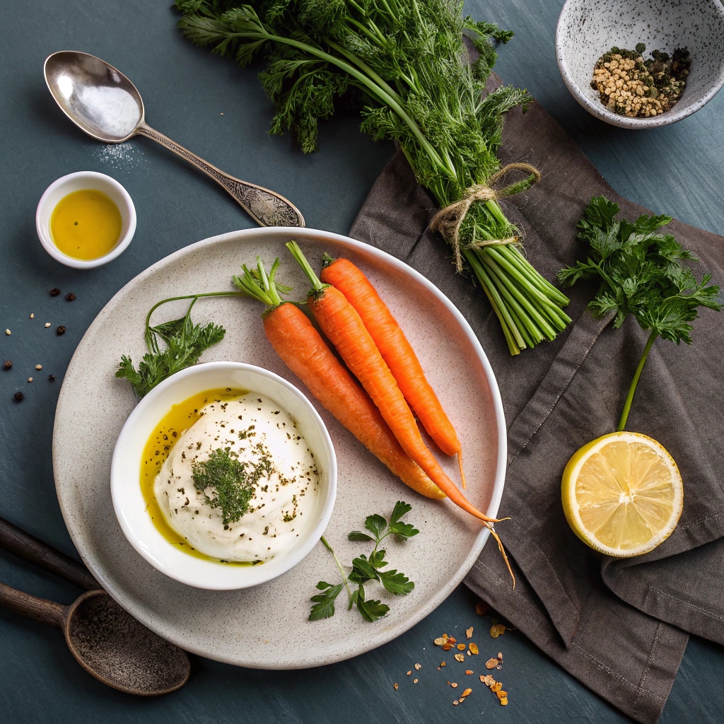 Ingredients for Carrots with Yogurt, Dukkah, and Herbs