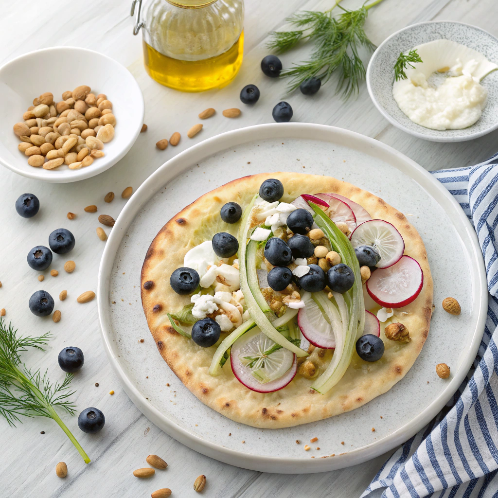 Ingredients for Blueberry Fennel Flatbread with Whipped Feta