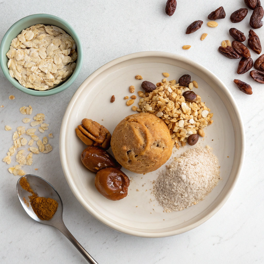 Ingredients for PB Cookie Dough Vegan Milkshake