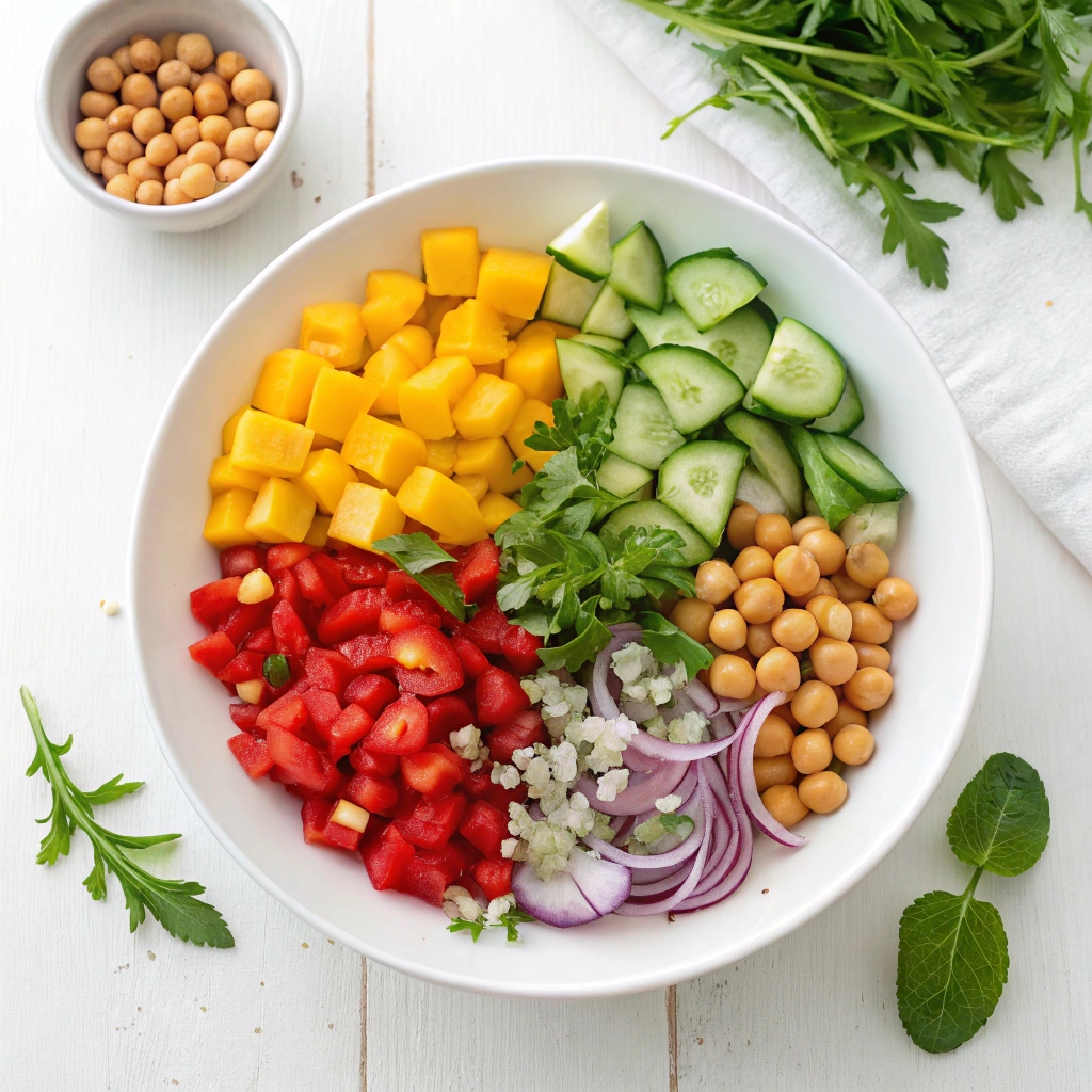 Rainbow Orzo Salad Ingredients