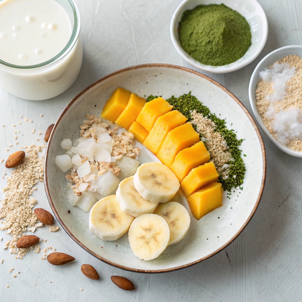 Mango Matcha Smoothie Ingredients