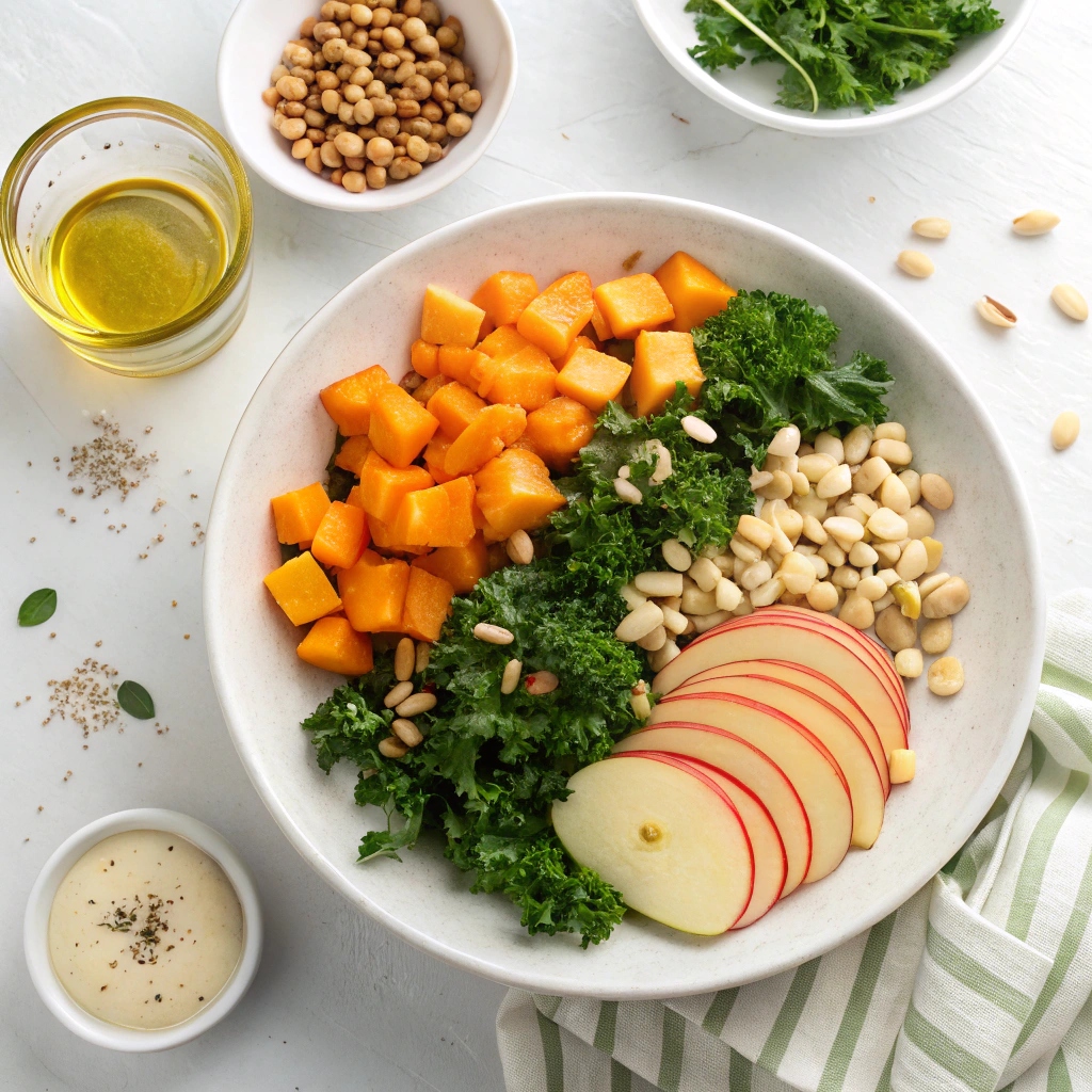 Kale & Apple Butternut Squash Salad Ingredients