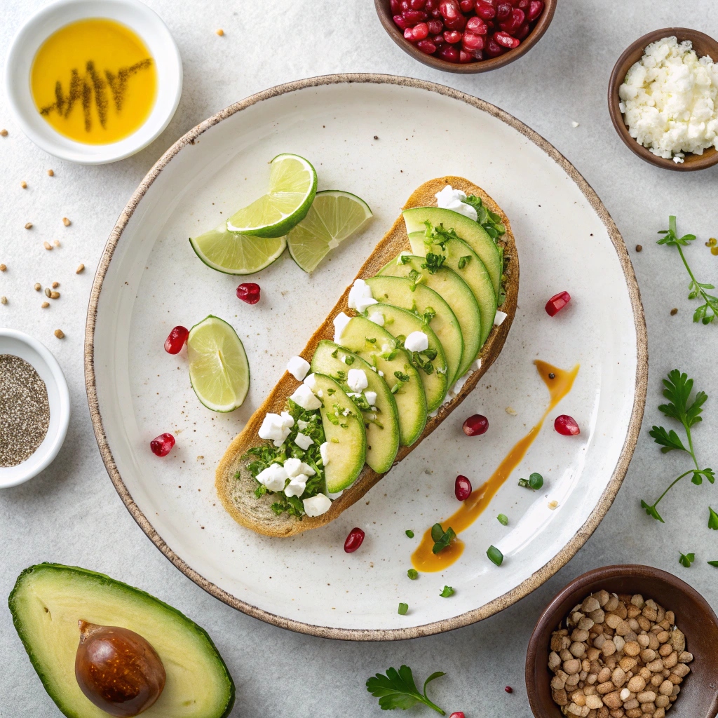 Avocado & Pomegranate Crostini Ingredients