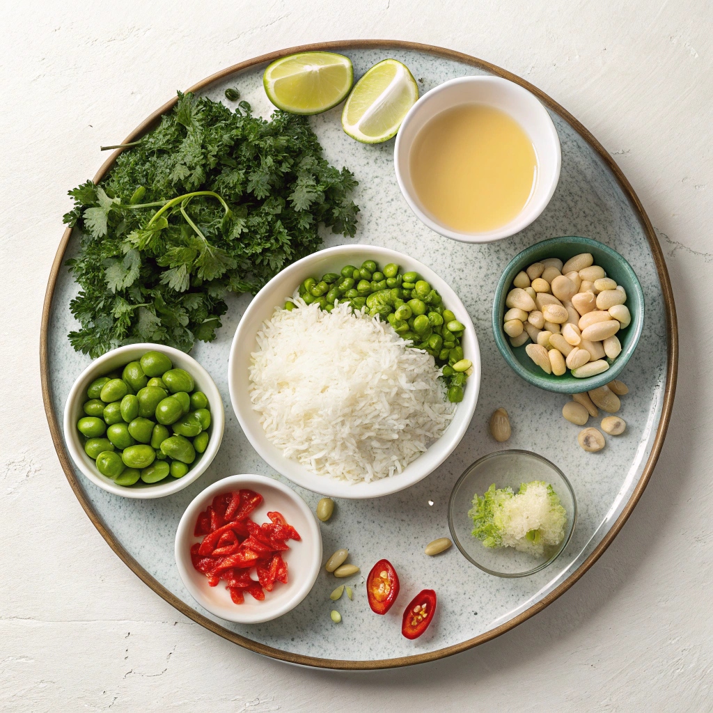 Coconut Rice with Kale & Edamame Ingredients