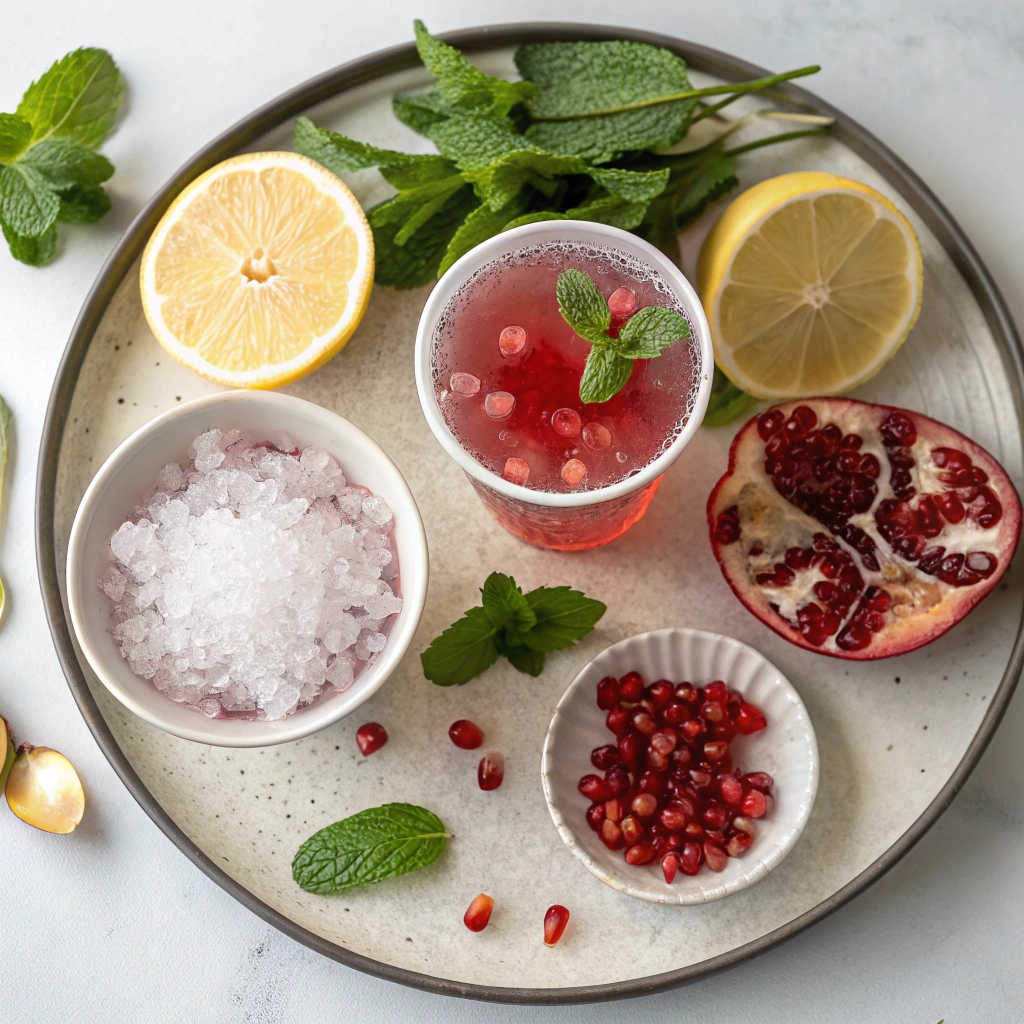Minty Pomegranate Spritzer Ingredients