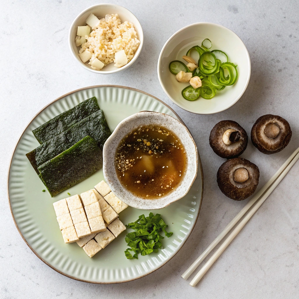 Miso Shiitake Soba Soup Ingredients