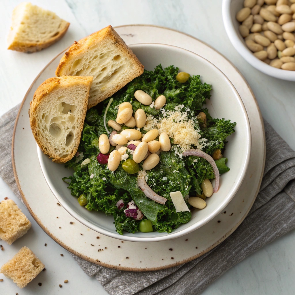 Spring Kale Panzanella Ingredients