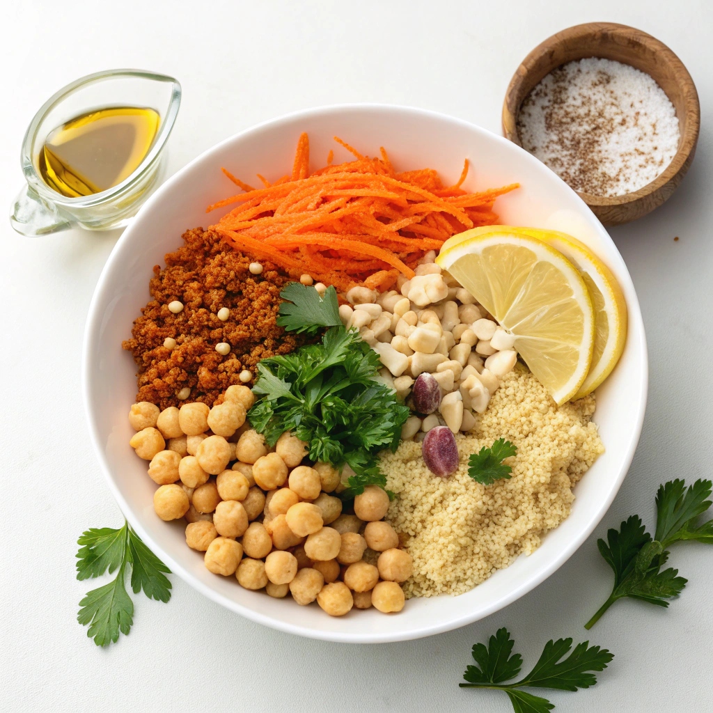 Spiced Carrot & Chickpea Salad Ingredients